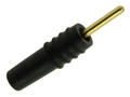 Banana plug; 1mm; 25.101.2; black; 19mm; solder; 6A; 60V; gold plated brass; PVC; Amass; RoHS