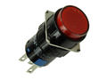 Przełącznik; przyciskowy; LAS1-AY-11/R/12V; ON-(ON); czerwony; podświetlenie LED 12V; czerwony; do lutowania; 2 pozycje; 5A; 250V AC; 16mm; 30mm; Onpow