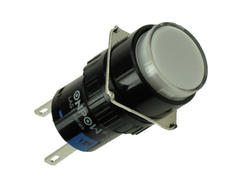 Przełącznik; przyciskowy; LAS1-AY-11/W/12V; ON-(ON); biały; podświetlenie LED 12V; biały; do lutowania; 2 pozycje; 5A; 250V AC; 16mm; 30mm; Onpow