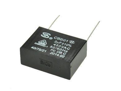 Kondensator; silnikowy; 2uF; 450V AC; CBB61 2uF/450V10%Pbf; 14,5x27x38mm; przewlekany (THT); S-cap; RoHS