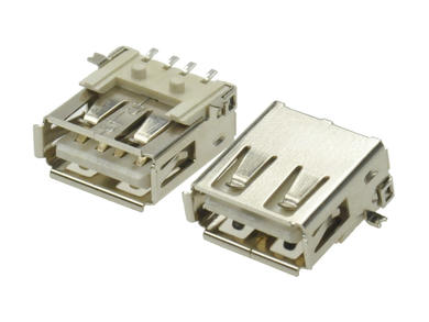 Socket; USB A; 181E; USB 2.0; white; surface mount; horizontal; nickel; RoHS