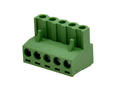 Terminal block; EDK-5.08-05P-4S; 5 ways; R=5,08mm; 17,4mm; 15A; 300V; for cable; angled 90°; square hole; slot screw; screw; vertical; 2,5mm2; green; KLS; RoHS