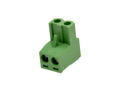 Terminal block; EDK-5.08-02P-4S; 2 ways; R=5,08mm; 17,4mm; 15A; 300V; for cable; angled 90°; square hole; slot screw; screw; vertical; 2,5mm2; green; KLS; RoHS