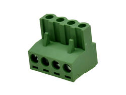 Terminal block; EDK-5.08-04P-4S; 4 ways; R=5,08mm; 17,4mm; 15A; 300V; for cable; angled 90°; square hole; slot screw; screw; vertical; 2,5mm2; green; KLS; RoHS