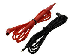 Test leads; PP BM 105051; for multimeter; 2mm; safe; angled; 1m; silicon; 0,75mm2; black & red; 10A; 1000V; nickel plated brass; Brymen