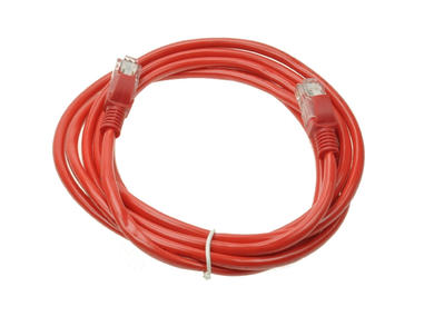 Cable; patchcord; U/UTP; CAT 5e; 2m; red; UTP kat.5e; stranded; Cu; round; PVC; 2x RJ45 plugs; Intex