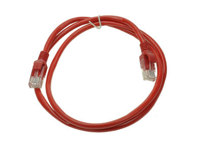 Cable; patchcord; U/UTP; CAT 5e; 1m; red; RJ4510Ro; stranded; Cu; round; PVC; 2x RJ45 plugs; Intex; RoHS