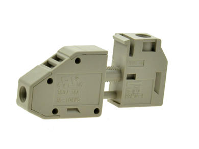 Connector; panel mounted; PPACNV-4; grey; 0,2÷6mm2; screw; 30A; 300V; 1 way; for panel; Dinkle; RoHS
