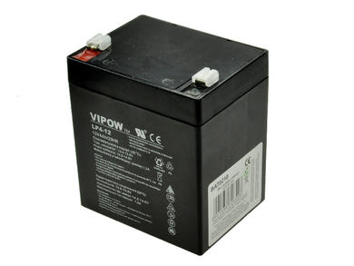 Rechargeable battery; lead-acid; maintenance-free; LP4-12; 12V; 4Ah; 90x70x102(106)mm; connector 4,8 mm; VIPOW; 1,4kg