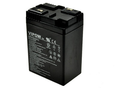 Rechargeable battery; lead-acid; maintenance-free; LP4-6; 6V; 4Ah; 70x48x100(106)mm; connector 4,8 mm; VIPOW; 0,65kg