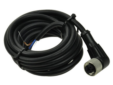 Socket with cable; M12-ASP01; M12-4p; 4 ways; angled 90°; with 2m cable; 0,25mm2; 5mm; black; IP67; 4A; 250V; Aiks; RoHS
