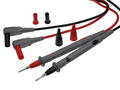 Test leads; 20.604.120; for multimeter; 2mm; safe; angled; 1,2m; PVC; 0,75mm2; black & red; 10A; 1000V; nickel plated brass; Amass