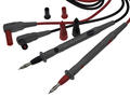 Test leads; 20.603.120; for multimeter; 4mm; safe; angled; 1,2m; PVC; 0,75mm2; black & red; 10A; 1000V; nickel plated brass; Amass