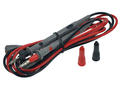 Test leads; 20.603.120; for multimeter; 4mm; safe; angled; 1,2m; PVC; 0,75mm2; black & red; 10A; 1000V; nickel plated brass; Amass