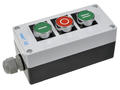 Switch; push button; LAY5-BP311H29; OFF-(ON)+ON-(OFF)+OFF-(ON); red & green; no backlight; screw; 2 positions; 5A; 250V AC; 22mm; Yumo