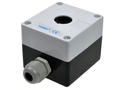 Control box; LAY5-BP01; white-black; plastic; IP54; with PG13,5 cable gland; single; 80x72x65mm; 22mm panel mount; Yumo; RoHS