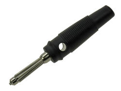 Banana plug; 4mm; 25.413.2; black; 61mm; screwed; pluggable (4mm banana socket); 32A; 60V; nickel plated brass; PVC; Amass; RoHS; 1.128