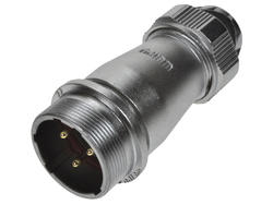 Plug; WF24J3ZE1; 3 ways; solder; 2,5mm2; 9-10,5mm; WF24; for cable; IP67; 25A; 500V; Weipu; RoHS