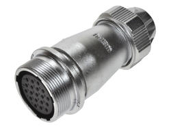 Socket; WF24K19ZE1; 19 ways; solder; 0,75mm2; 9-10,5mm; WF24; for cable; IP67; 5A; 500V; Weipu; RoHS