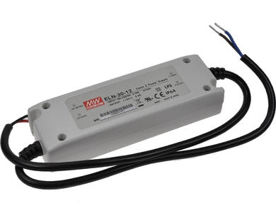 Power Supply; for LEDs; ELN-30-12; 12V DC; 2,5A; 30W; constant voltage design; IP64; Mean Well
