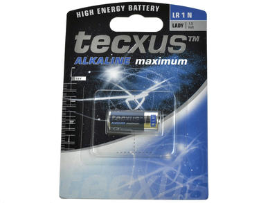 Battery; alkaline; LR1 lady N; 1,5V; blister; fi 11,5x29,8mm; TECXUS; LR1