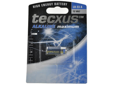 Battery; alkaline; LR23A; 12V; 50mAh; blister; fi 10,3x28,5mm; TECXUS; LR23