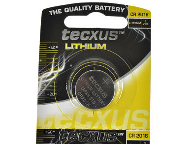 Battery; lithium; CR2016; 3V; 75mAh; blister; fi 20x1,6mm; TECXUS; 2016