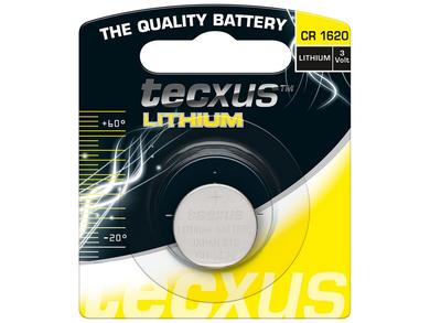 Battery; lithium; CR1620; 3V; 75mAh; blister; fi 16x2,0mm; TECXUS; 1620