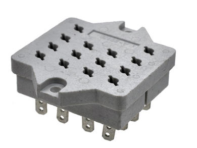 Relay socket; GOP14(W); panel mounted; grey; without clamp; Relpol; RoHS; R15 4P