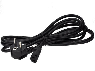 Cable; power supply; AK-PC-06A; IEC C13 IBM straight socket; CEE 7/7 angled plug; 3m; black; 3 cores; 0,75mm2; 10A; Akyga; PVC; round; stranded; CCA; RoHS