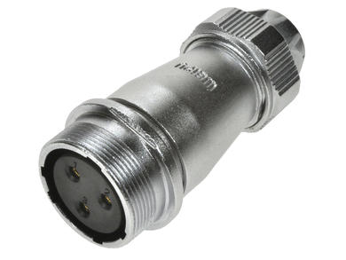 Socket; WF24K3ZE1; 3 ways; solder; 2,5mm2; 9-10,5mm; WF24; for cable; IP67; 25A; 500V; Weipu; RoHS