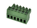 Terminal block; EDK-3.81-06P-4S; 6 ways; R=3,81mm; 15,6mm; 8A; 300V; for cable; angled 90°; square hole; slot screw; screw; vertical; 1,0mm2; green; KLS; RoHS; AK1550