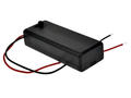 Battery holder; BC402; 2xR3(AAA); with 150mm cable; with switch; with lid; container; black; Talvico; R3 AAA