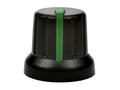 Knob; N-4/BKGN6; 6mm; green; black; fi 16/12mm; 14mm; plastic; Elzar