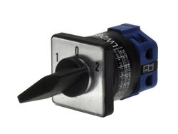 Switch; cam; rotary; LW26-10-M0-F/1P 102; 3 positions; ON-OFF-ON; 60°; bistable; panel mounting; 1 way; 1 layer; screw; 10A; 440V AC; black; 8mm; 30x30mm; 30mm; Howo; RoHS