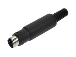 Plug; DIN; MDC-006; 6 ways; straight; for cable; black; solder; RoHS