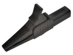 Crocodile clip; 27.262.2; black; 83,5mm; pluggable (4mm banana socket); 32A; 1000V; safe; nickel plated brass; Amass; RoHS; 8.102.B
