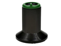 Knob; N-0/BKGN6; 6mm; green; black; fi 18/11mm; 19mm; plastic; Elzar
