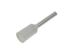 Cord end terminal; 8mm; ferrule; insulated; KRI050W08; white; straight; for cable; 0,5mm2; crimped; 1 way