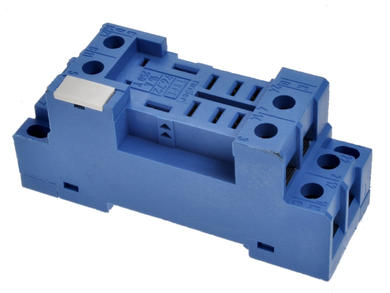 Relay socket; F96.72; DIN rail type; panel mounted; blue; with clamp; Finder; RoHS; 56.32