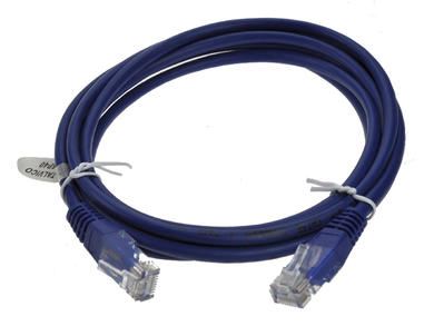 Cable; patchcord; U/UTP; CAT 5e; 2m; blue; UTP kat.5e; stranded; Cu; round; PVC; 2x RJ45 plugs; RoHS