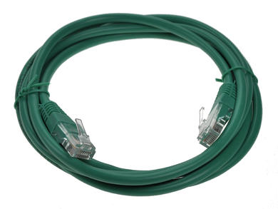 Kabel; patchcord; U/UTP; CAT 5e; 2m; zielony; UTP kat.5e; linka; Cu; okrągły; PVC; 2x wtyk RJ45; RoHS