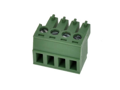 Terminal block; EDK-3.81-04P-4S; 4 ways; R=3,81mm; 15,6mm; 8A; 300V; for cable; angled 90°; square hole; slot screw; screw; vertical; 1,0mm2; green; KLS; RoHS; AK1550