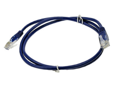 Cable; patchcord; U/UTP; CAT 5e; 1m; blue; RJ4510Blo; stranded; Cu; round; PVC; 2x RJ45 plugs; RoHS