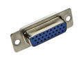 Socket; D-Sub; Canon 26p; 26 ways; for cable; solder; straight; 3 rows; blue; plastic; gold plated; screwed; Ninigi; RoHS