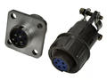 Connector; C05/5p; 5 ways; solder; 0,5mm2; 8mm; cable socket & panel mounted plug; 14mm; grey; blue; 5A; Connfly; RoHS