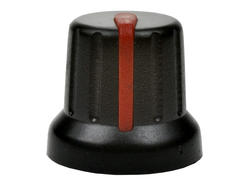 Knob; N-4/BKR6; 6mm; red; black; fi 16/12mm; 14mm; plastic; Elzar