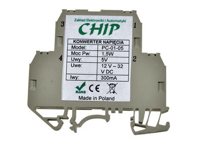 Voltage converter; PC-01-05; 4W; 5V DC; DC/DC; DIN Rail; CHIP; RoHS