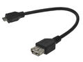 Cable; USB; OTG HI-Speed; USB-A socket; microUSB plug; 0,2m; black; round; PVC; Goobay; RoHS