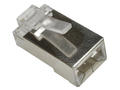Plug; RJ45 8p8c; RJ(8p); for cable; straight; shielded; round strand cable; silver; latch; RoHS